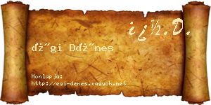 Égi Dénes névjegykártya