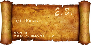 Égi Dénes névjegykártya